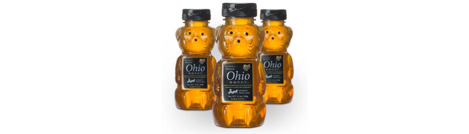 Custom digital labels printed for honey bottles.